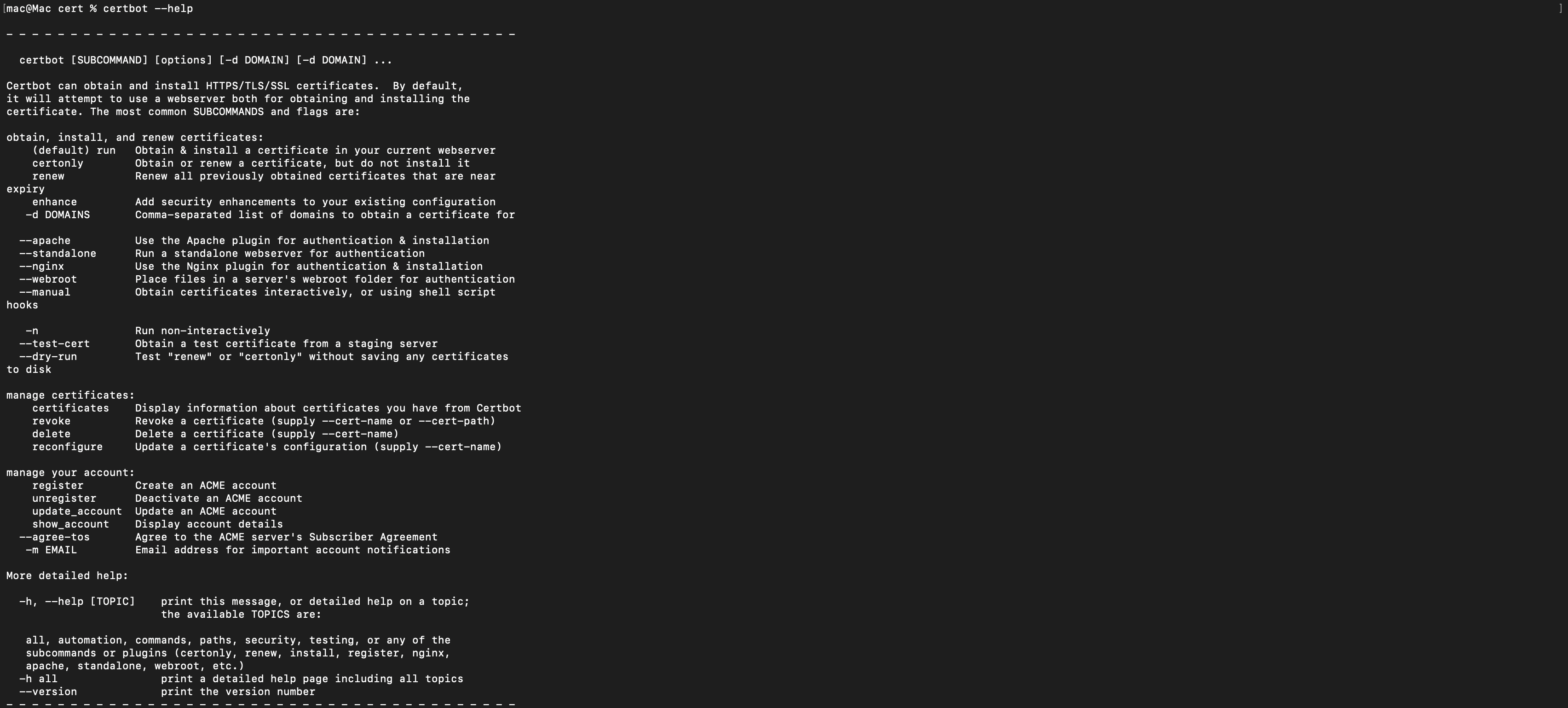Certbot Help